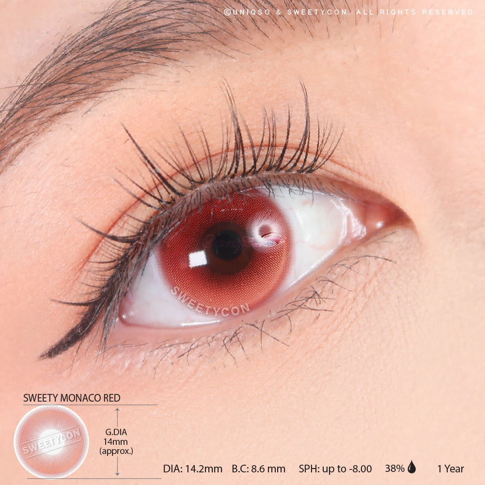 Sweety Monaco Red (1 lens/pack)-Colored Contacts-UNIQSO EU