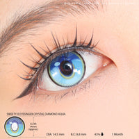 Sweety x Eyesinger Crystal Diamond Aqua (2 lenses/pack)-Colored Contacts-UNIQSO EU