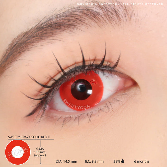 Sweety Crazy Solid Red II (1 lens/pack)-Crazy Contacts-UNIQSO EU